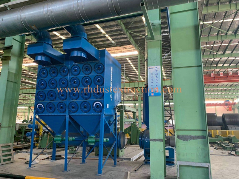 downflow dust collector for casting fume